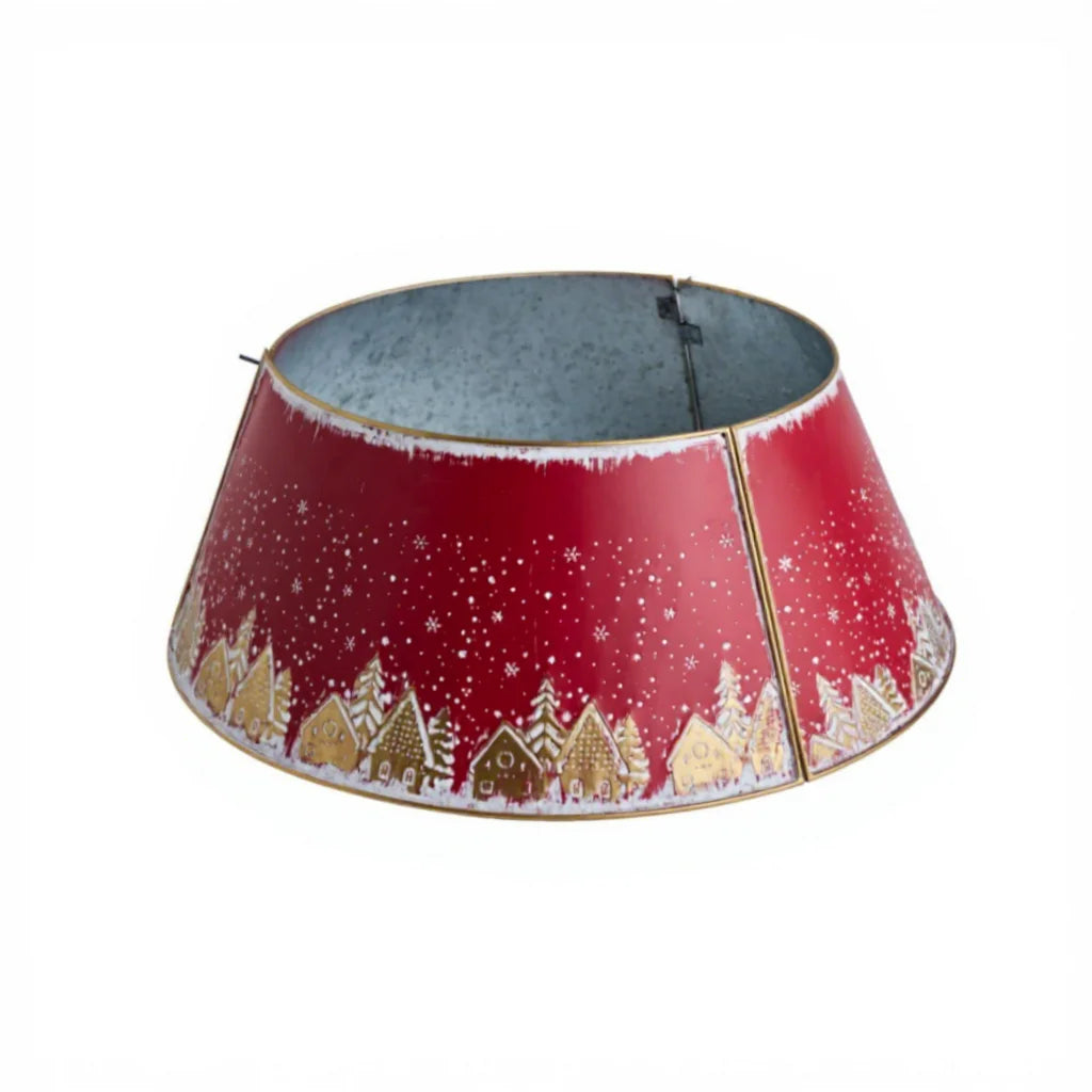Iron Christmas Tree Base Collar & Ring Decorative Fence for Indoor/Outdoor Holiday Home