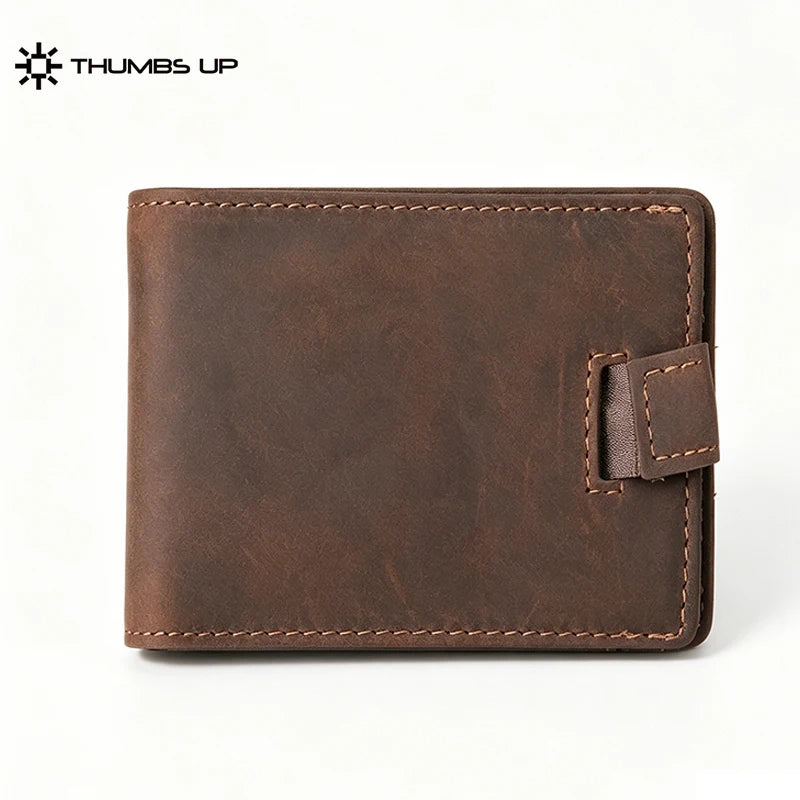 Blocking Slim Fold Closure Microfiber Leather Wallet Minimalist Men'S Travel Front Pocket