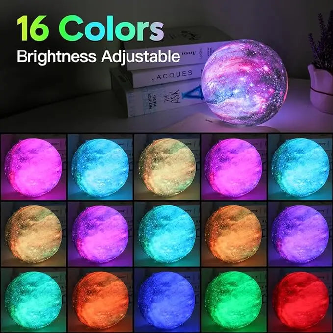 LED RGB Moon Light USB Rechargeable 3D Starry Sky Solar Planet Moon LED Night Light Home
