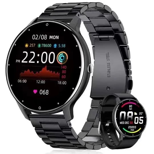 Waterproof Smart Watch with Heart Rate Tracking, Mesh, Steel or Silicone Band