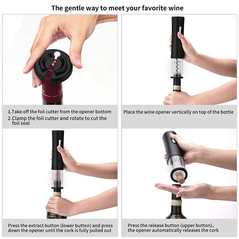 Battery for Reusable Wine Gifts Operated Automatic Bottle Electric Wine Opener