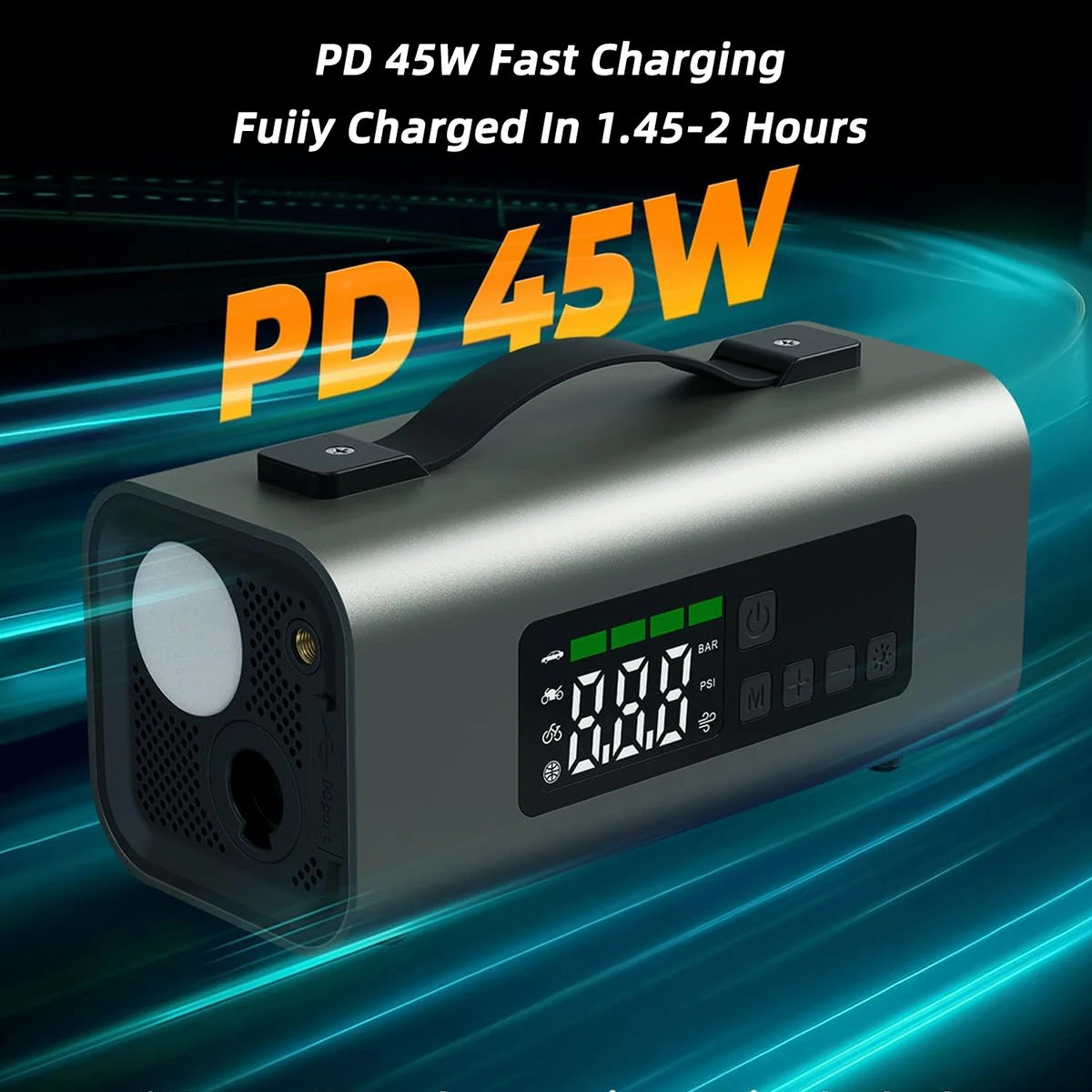 Multi Functional 6 In 1 Cordless Lithium Battery Car Jump Starter Tire Inflator Blower