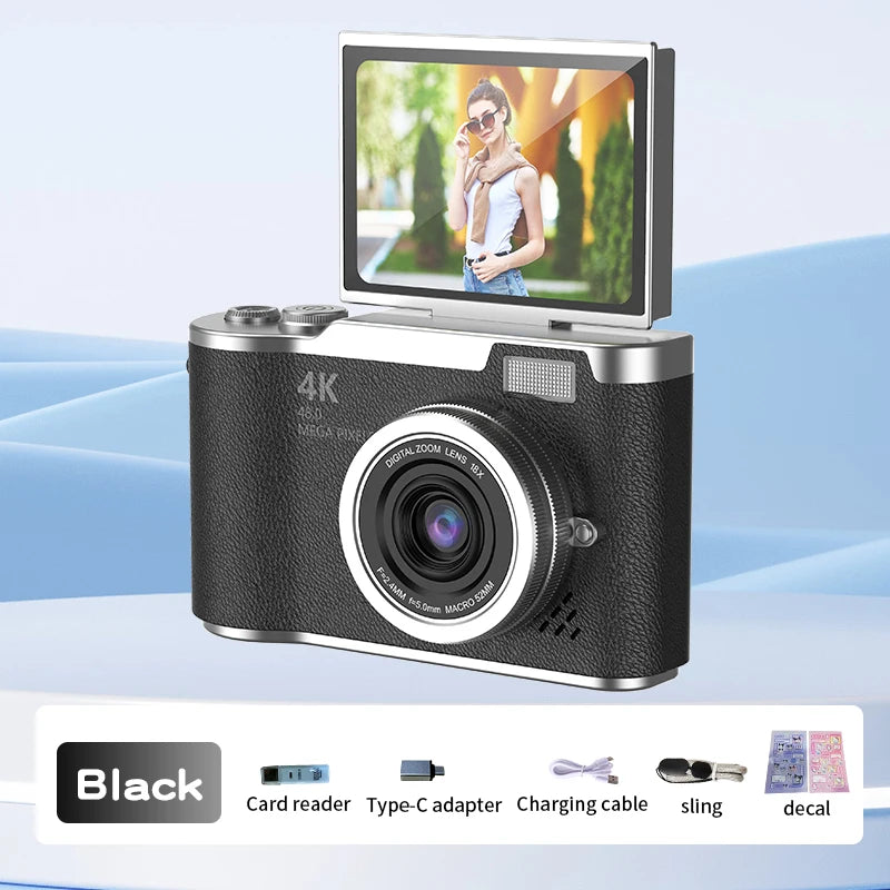 LK007 Kids Camera Toys for Girls Toddler Children'S Digital Camera Cute Cartoon 4K HD