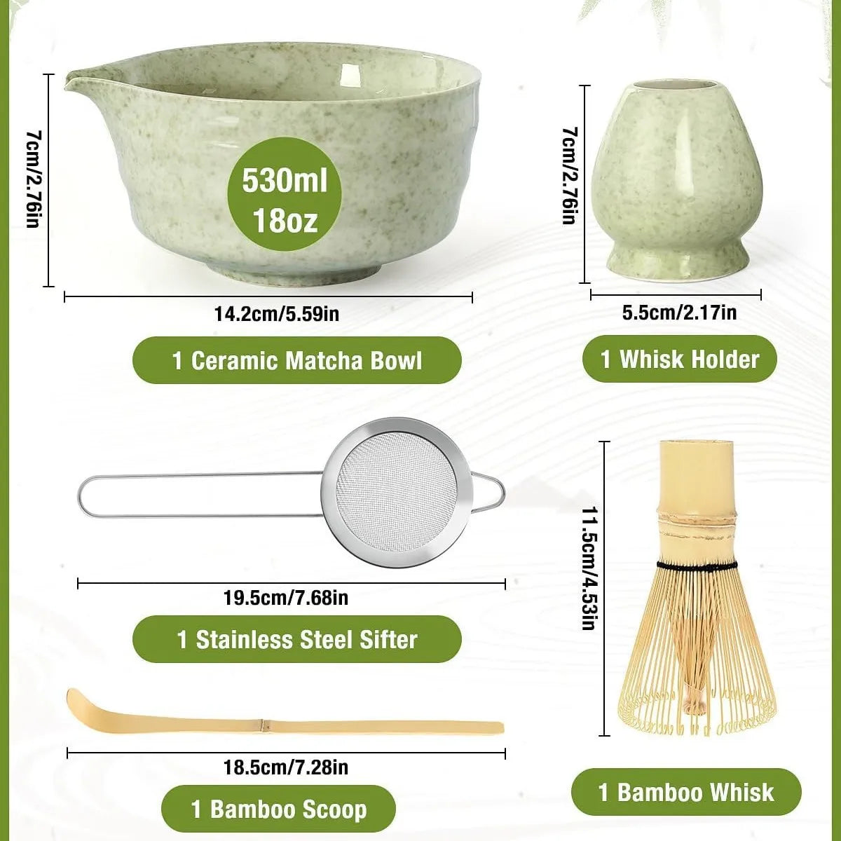 Ceramic Matcha Whisk Set Lightweight Matcha Tool Kit