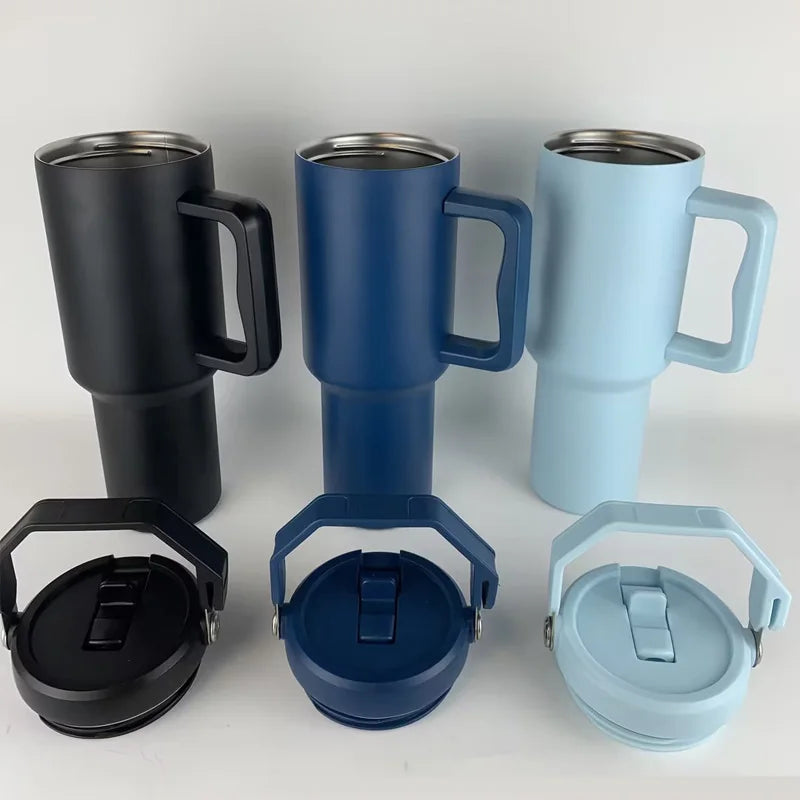 Custom 40 Oz Stainless Steel Vacuum Tumbler Insulated Travel Cup with Handle for Camping
