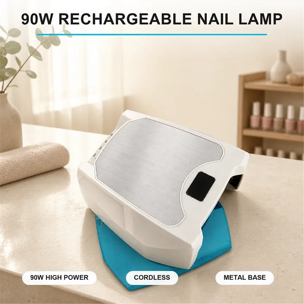 90w Cordless Rechargeable Nail Start Er Kit with Uv Lamp Red Light Led Nail Lamp