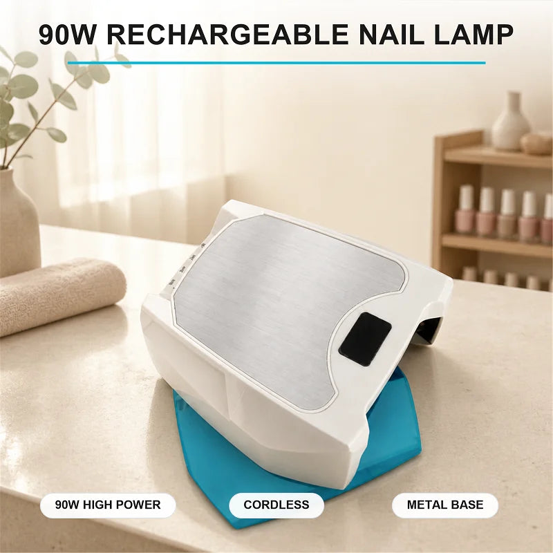 90w Cordless Rechargeable Nail Start Er Kit with Uv Lamp Red Light Led Nail Lamp