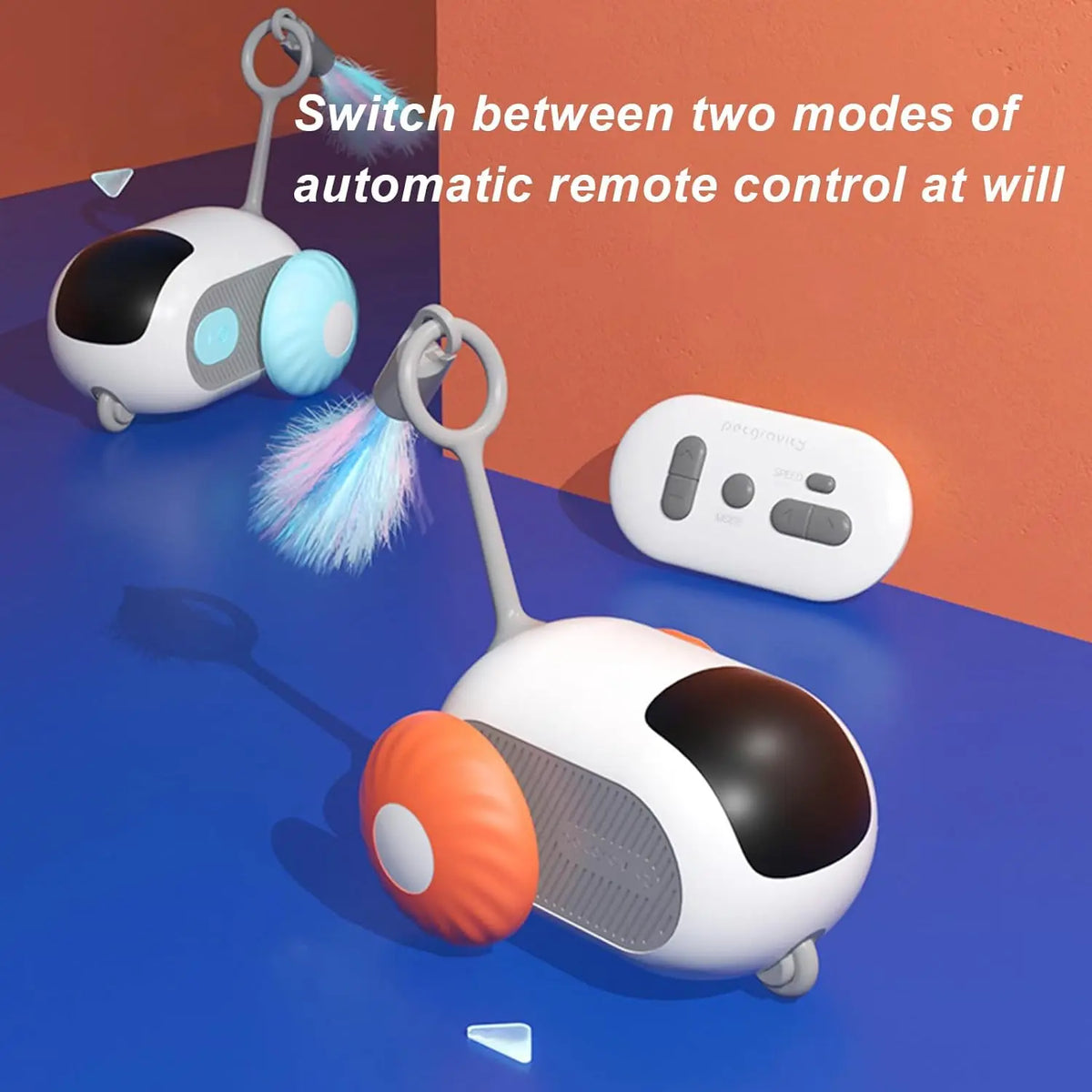Remote Controlled Silicone ABS 2-Modes Automatic Moving Interactive Kitten Training Toy