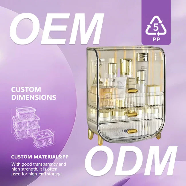 JX Light Luxury Transparent Acrylic Organizer Plastic Cosmetic Storage Box for Lipstick
