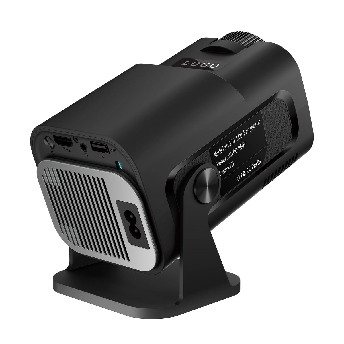 New Hd 4K Home Theateled Projector Hy320Mini Smart Projectors Portable WIFI6 200 ANSI