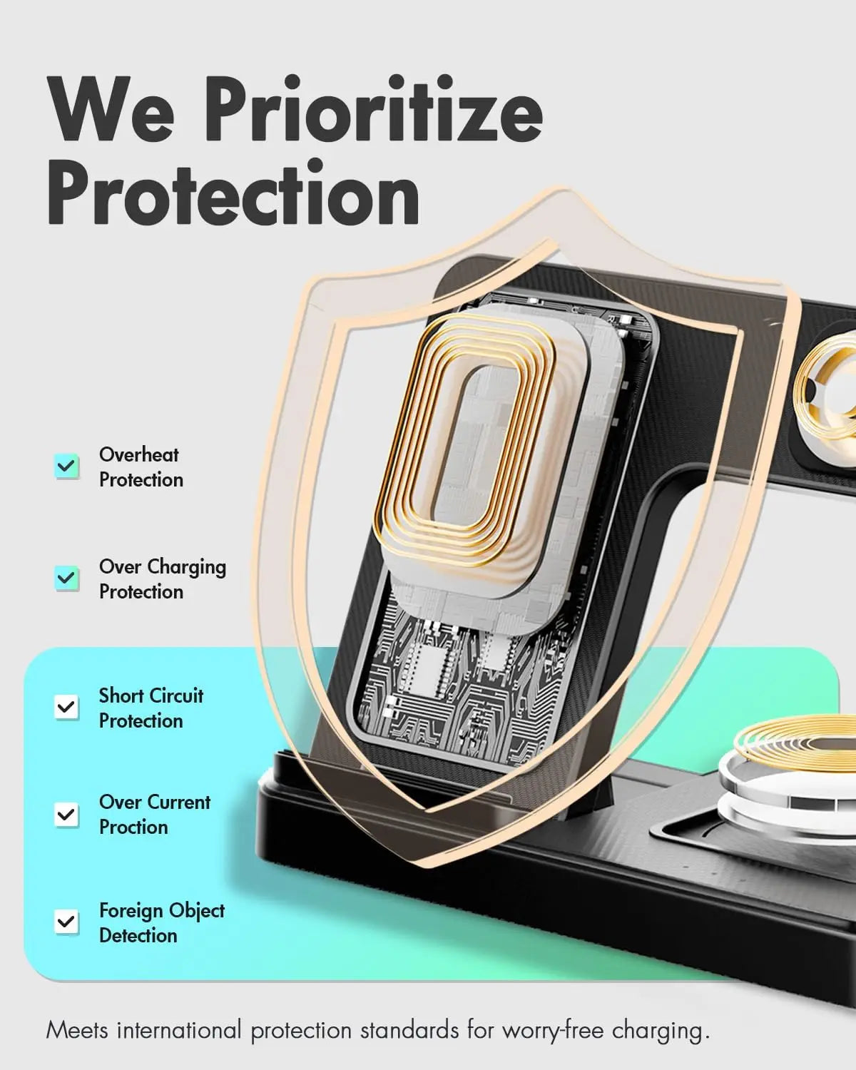 3 in 1 Wireless Charging Station Fast Charging Portable and Fast Wireless Charging