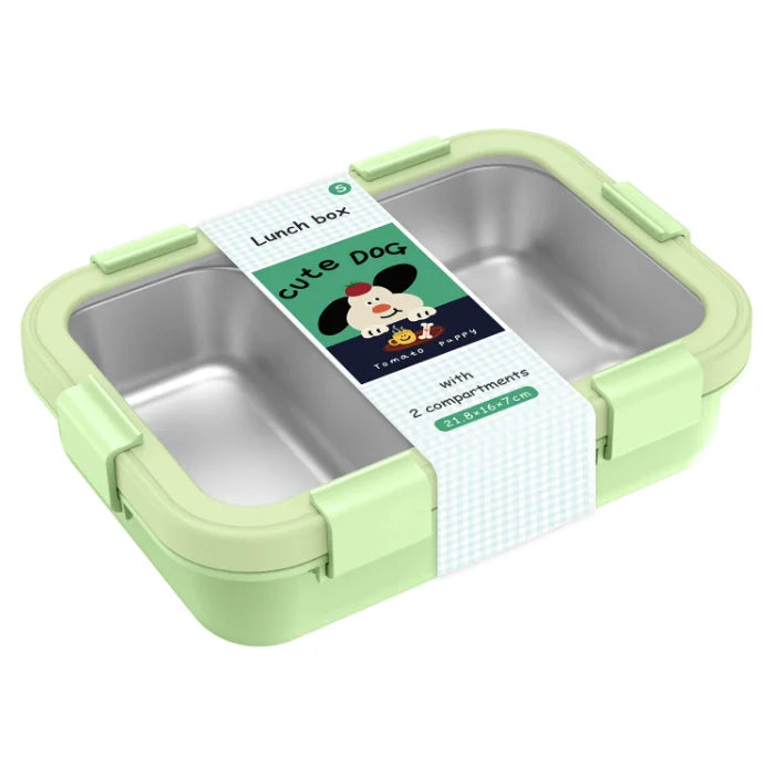 Microwave Safe Bento Box School Kid Portable Lunch Box Stainless Steel 3 Compartment Food