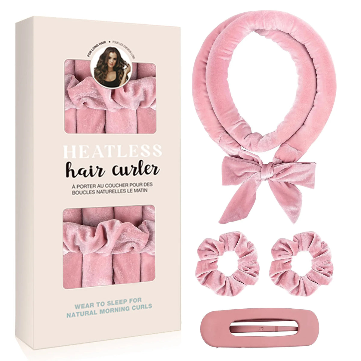 Luxury Velvet Heatless No Heat Curlers Overnight Headband with Filled Roller Frizz-Free