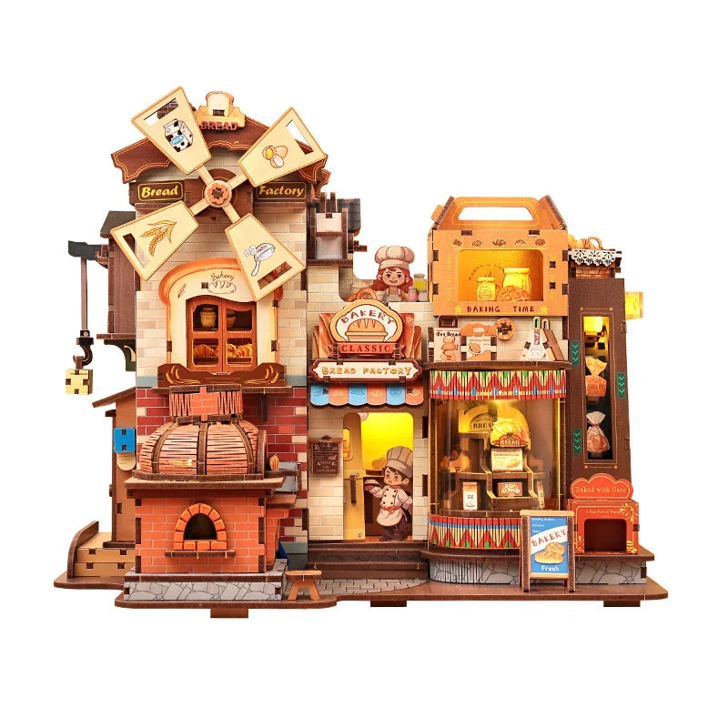 Top Gift DIY Book Nook 3D Wooden Puzzle Miniature House DIY Craft Kit Assembled Wooden Toy