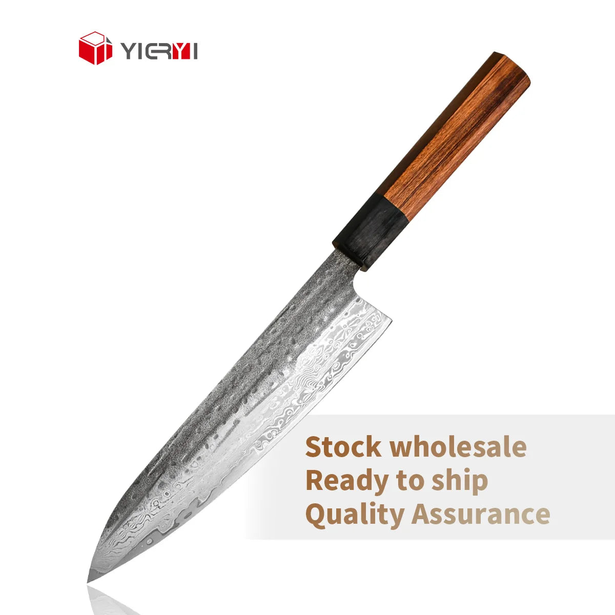 Professional Japanese Style Damascus Steel Kiritsuke Chef Knife Set 2-Piece Kitchen Tools