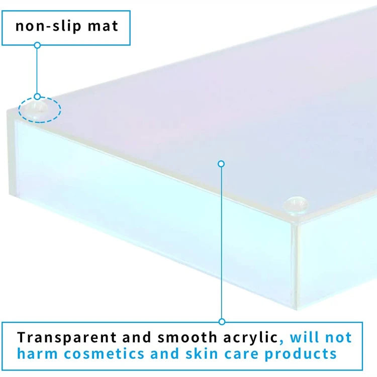 Decorative Rainbow Acrylic Storage Tray Makeup Plastic Storage Organizer Tray