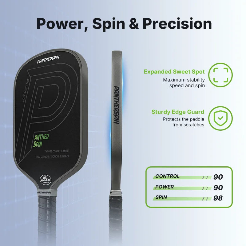 Carbon Friction Surface Pickleball Paddle Set 16MM GEN5 with Enhanced Spin Control