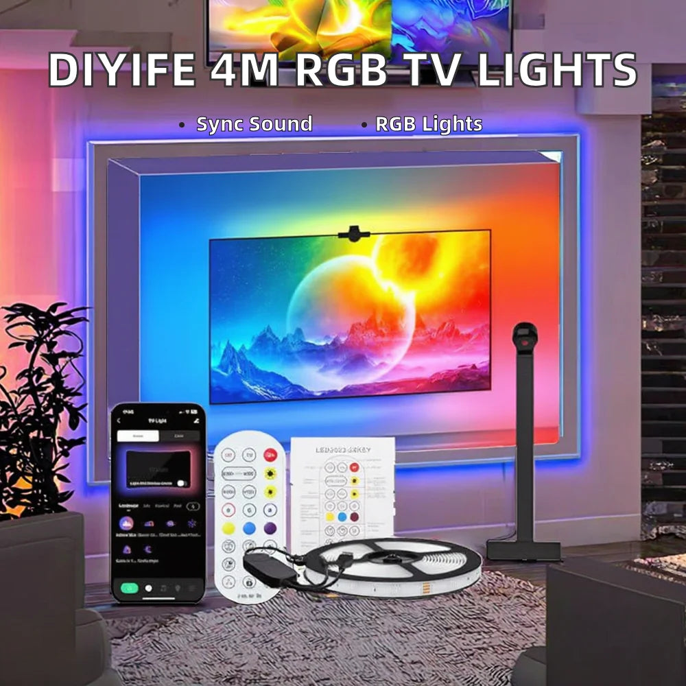 5m RGB Color-Changing LED TV Backlight Strip for 55-60 Inch TVs