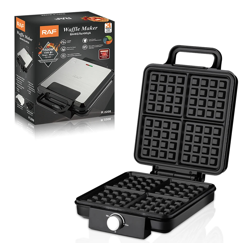 Sandwich Maker 1500W 4 Slice Non Stick Electric Waffle Maker for Home Use