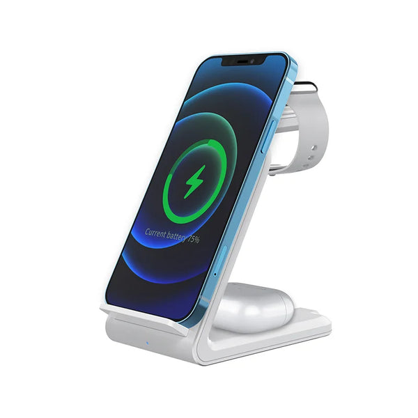 3 in 1 Wireless Charging Station Desktop Wireless Charger Stand 15W Wireless Charger