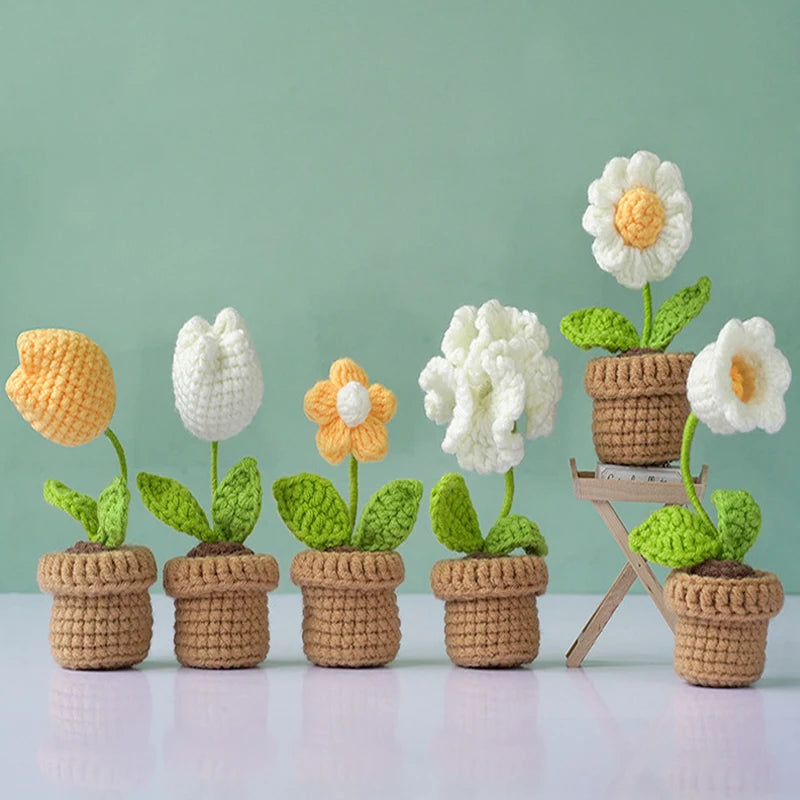 Sale Handmade DIY Crafts Beginners Full Needlework Decorative Plant Flower Crochet Kit