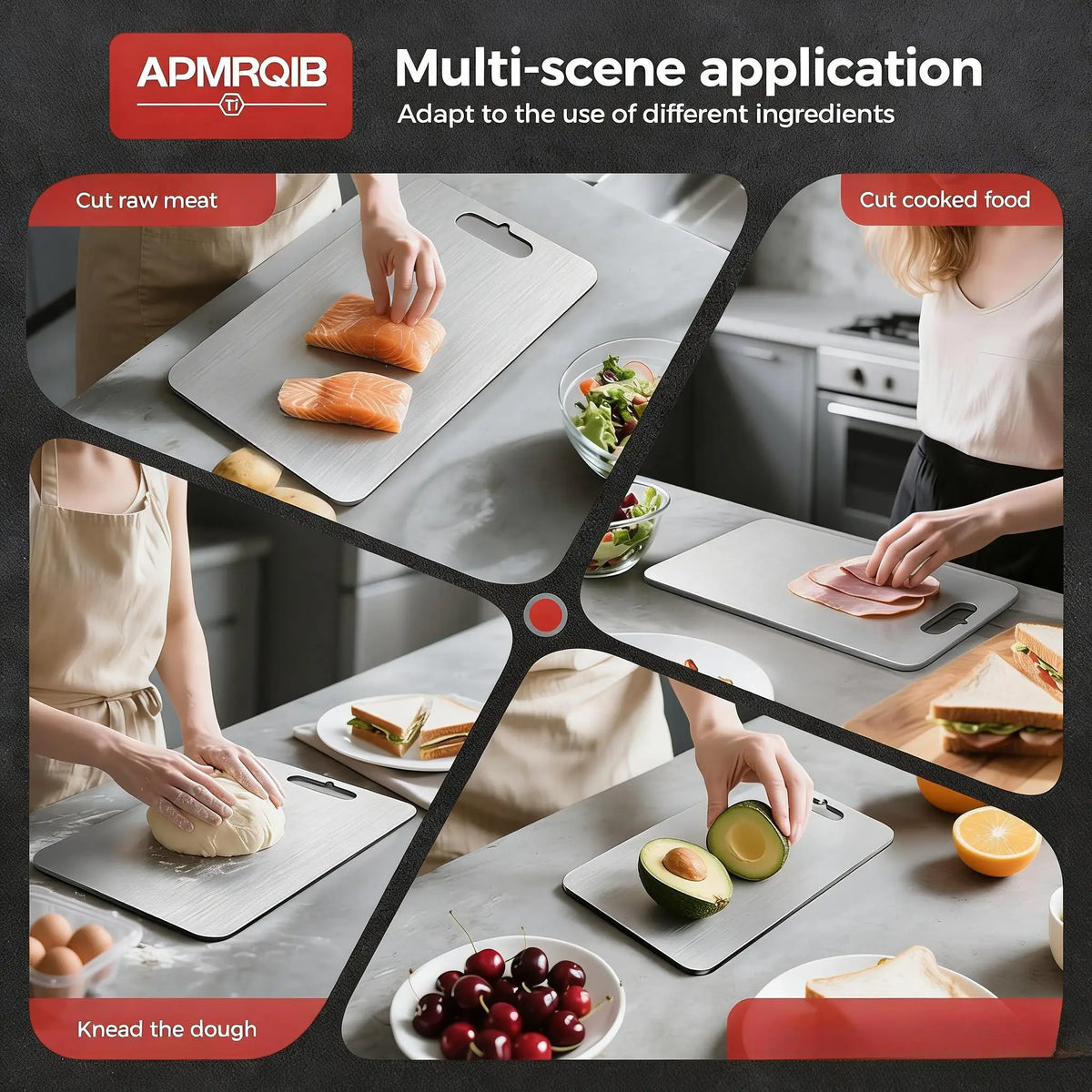 Titanium Cutting Board 100% Pure Cutting Boards for Kitchen Best Non Toxic Chopping Board