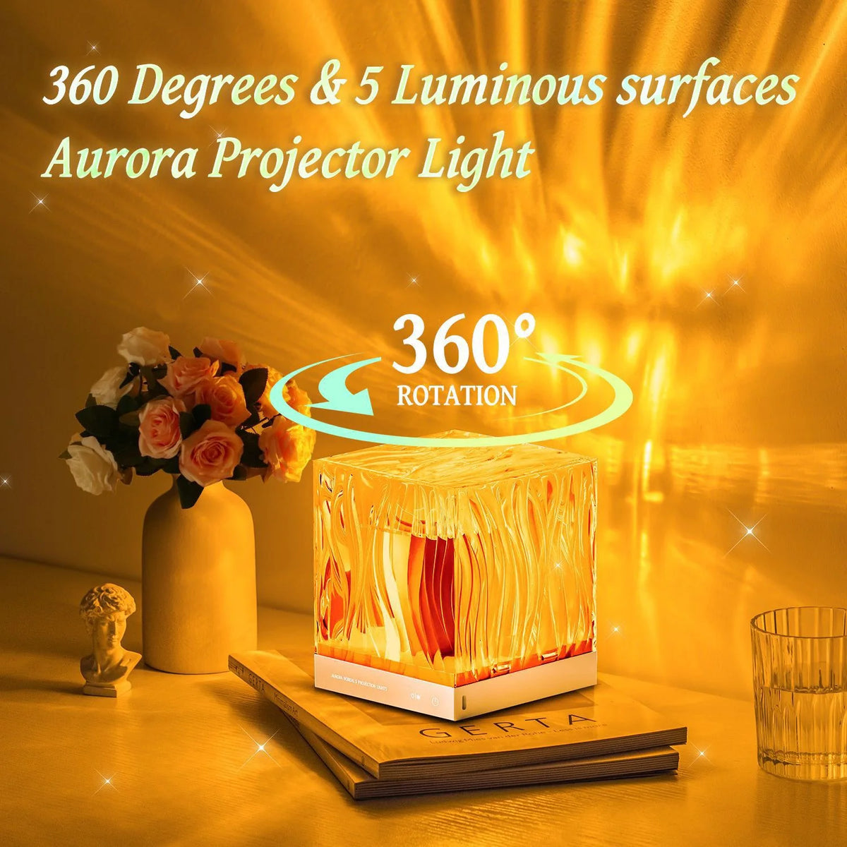 Modern RGB Color Changing Crystal Table Lamp New Smart Aurora Kids Night Projector LED