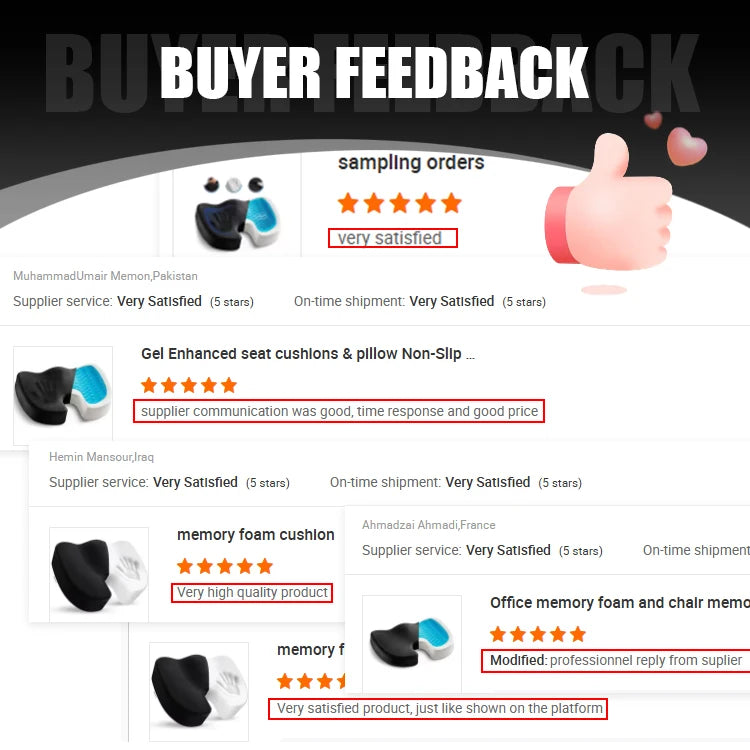 Cooling and Comfortable Gel Seat Cushion Long Sitting Office Chair Memory Foam Seat