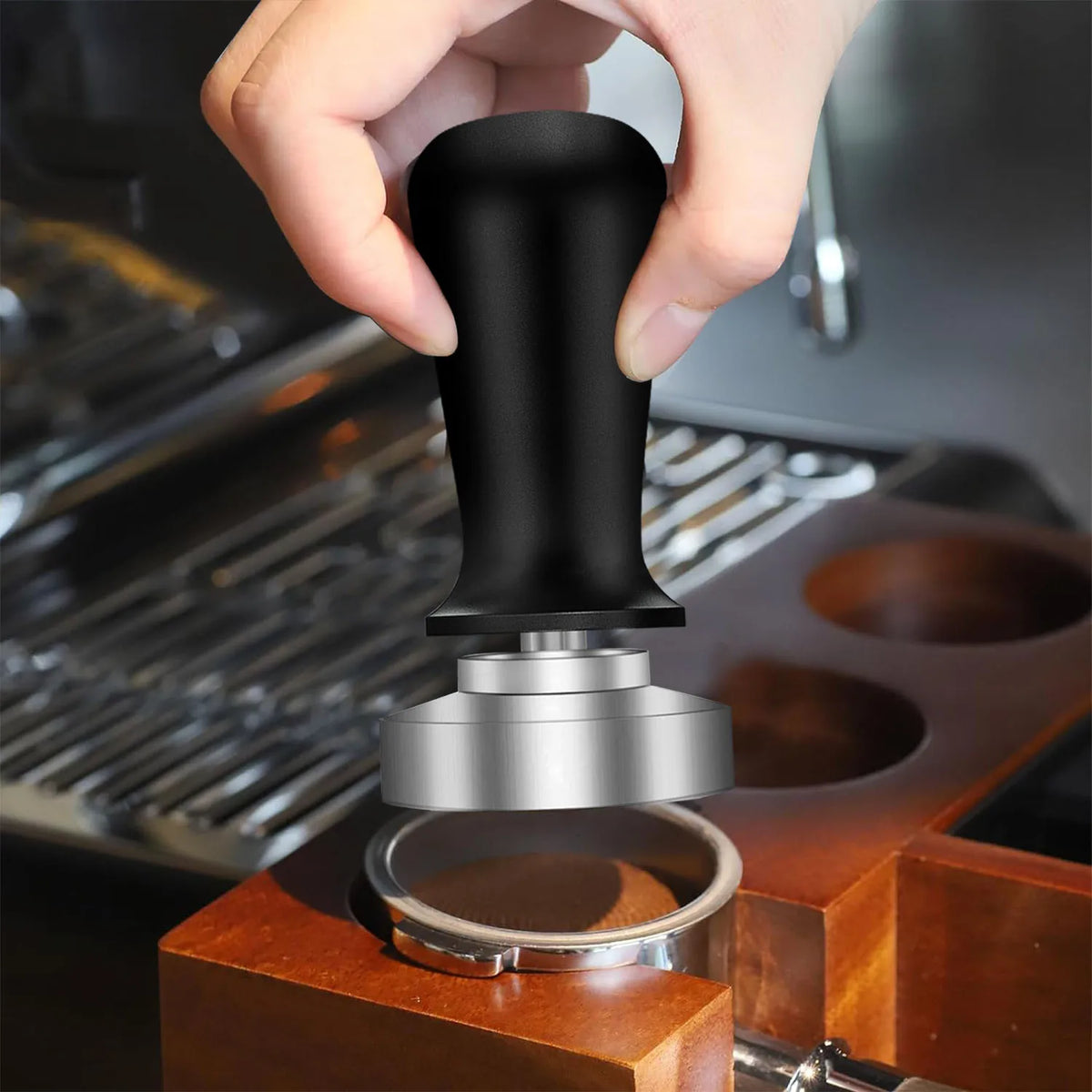 Comfortable Grip Espresso Coffee Tamper Distributor Tool 51mm 53mm 58mm Stainless Steel