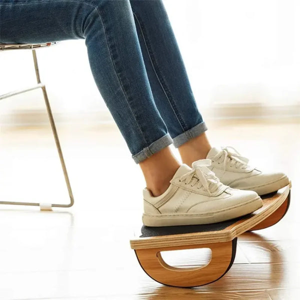Custom Footrest Under Desk Wood Durable Bearing Anti-Slip Mat Bamboo Under Desk Footrest