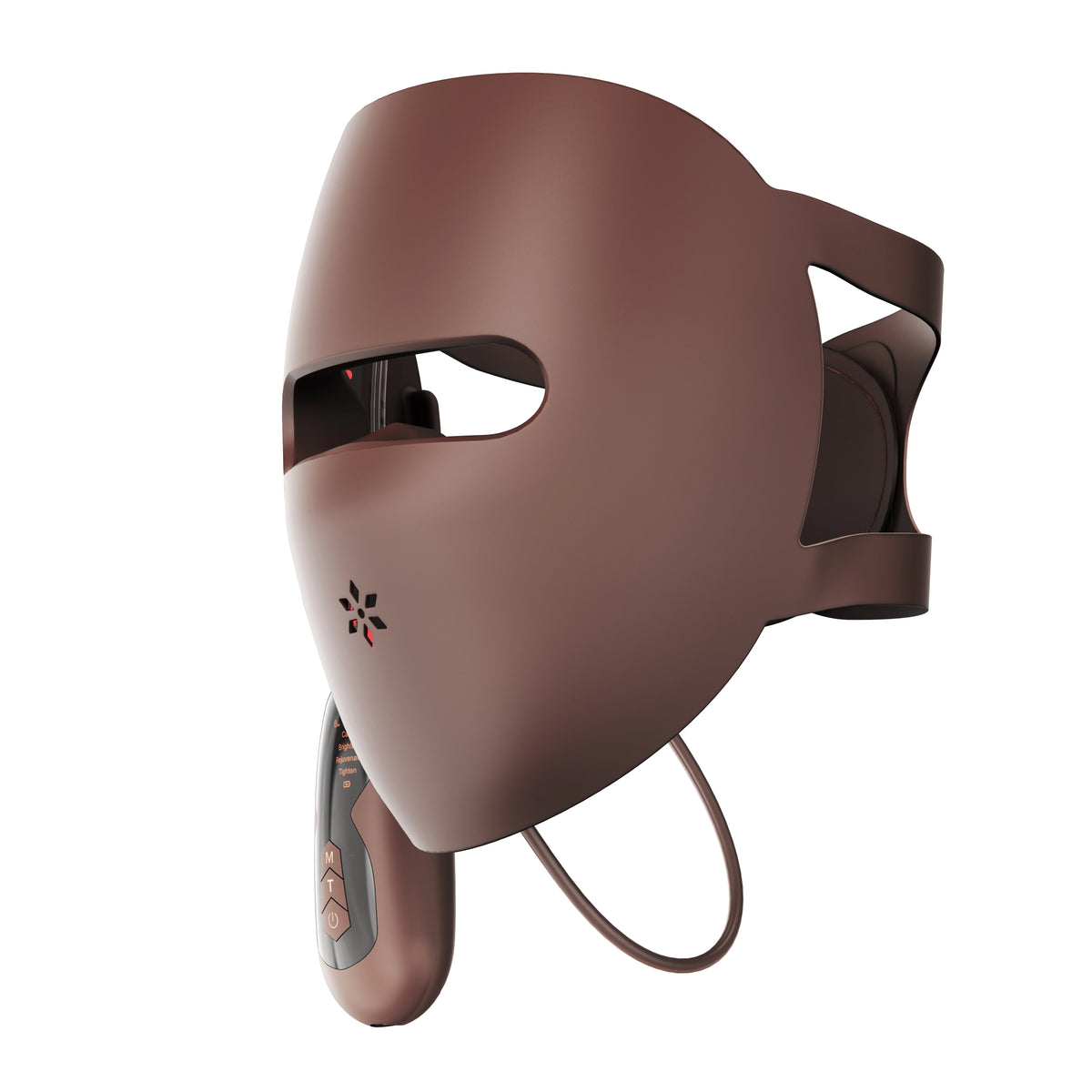 Rechargeable LED Face and Neck Mask with Red Light, Brown or Black