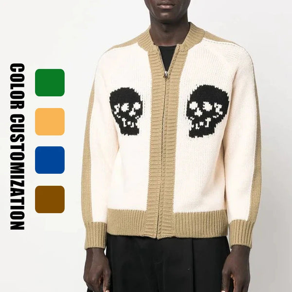 Sweater Skull Zip Up Cardigan Sweaters Boys Cardigan Sweater Skull Mens Custom Cardigan