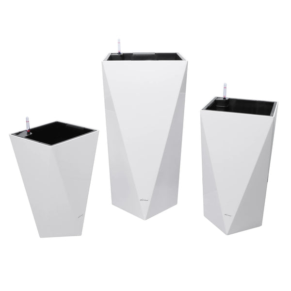 Square Cylinder Flower Pot Planter With Self-Watering Function For Home Office