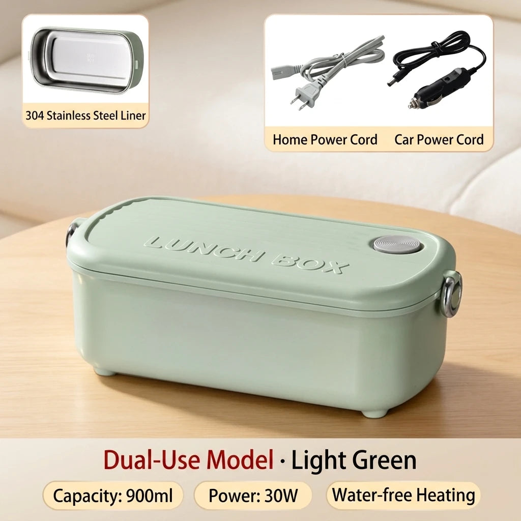 Great Bear 304 Stainless Steel Electric Heated Lunch Box 900ML Portable Home and Car Use