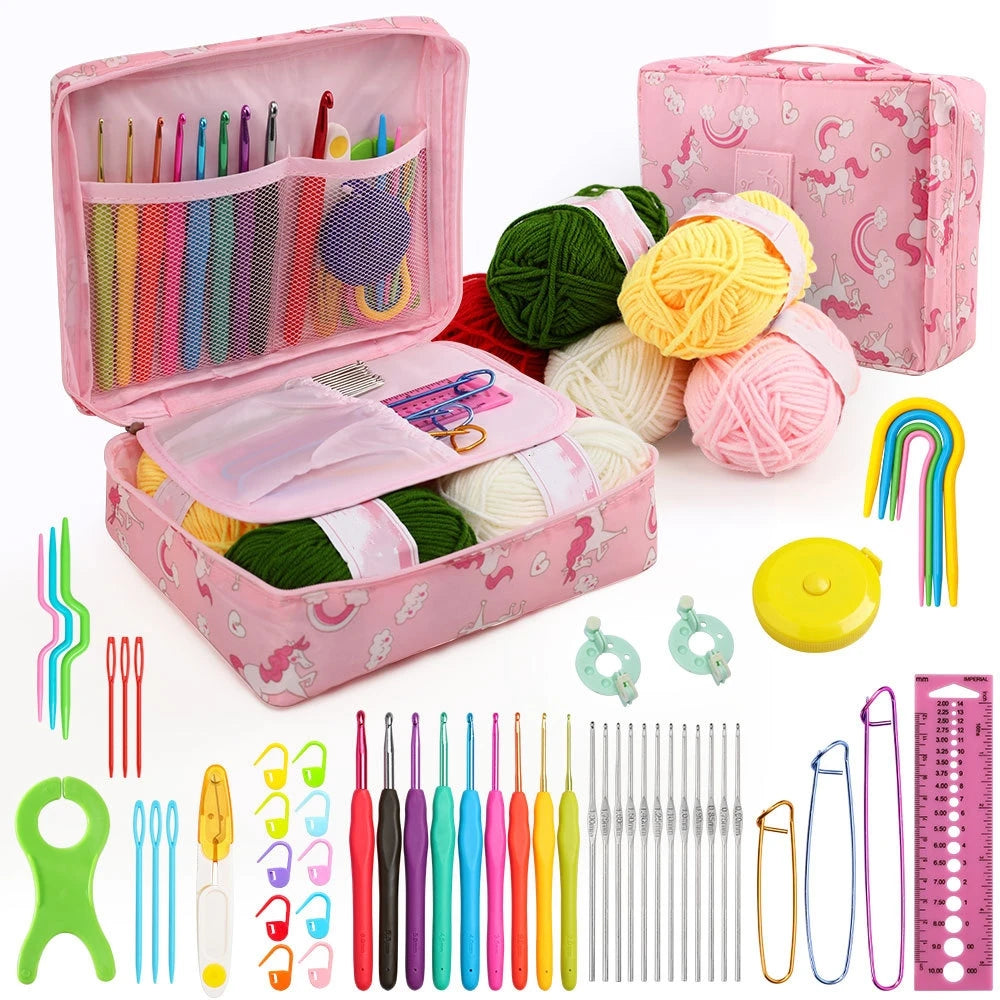 Full Crochet Starter Kit for Beginners Adults Crochet Hook Set With Case