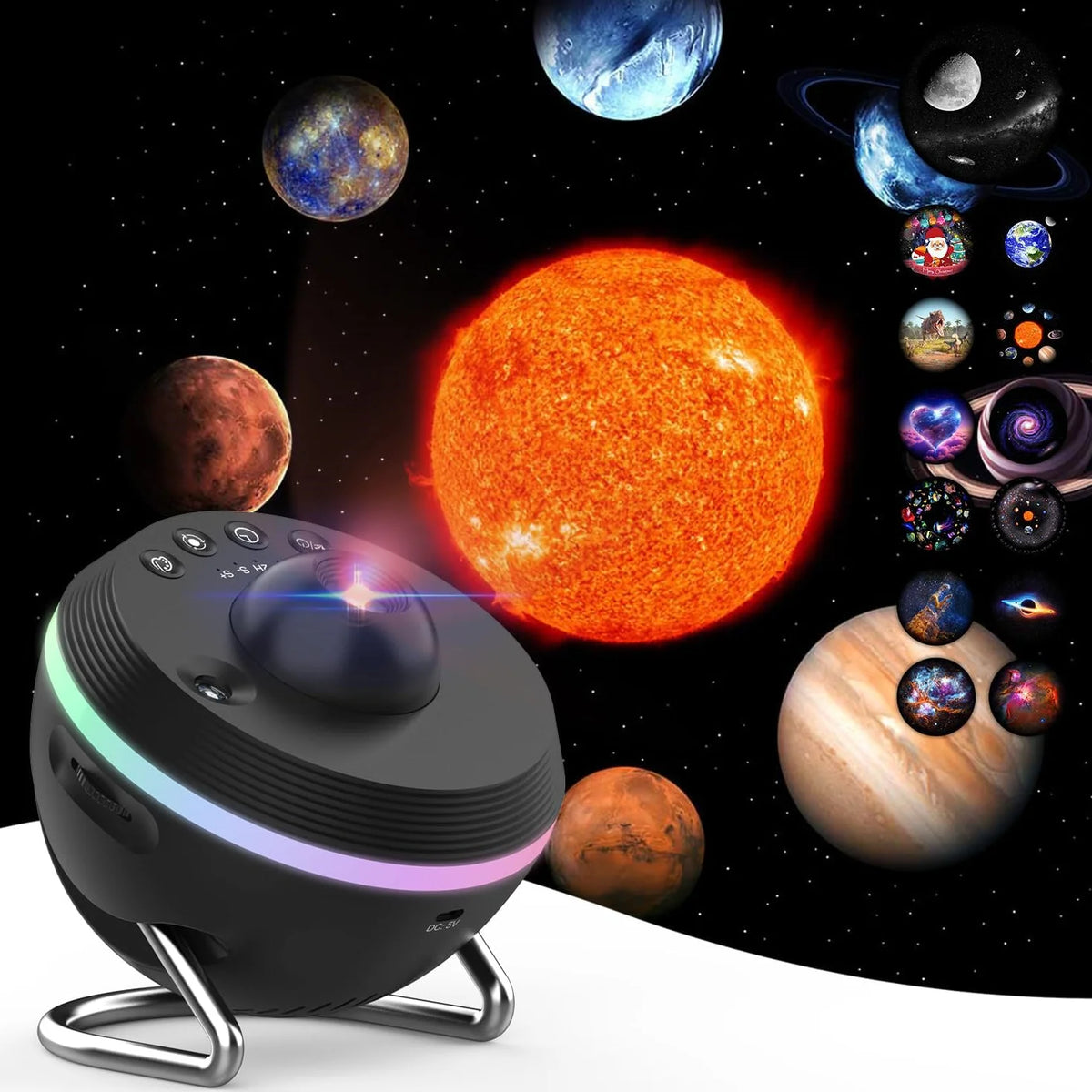 13-in-1 4K HD Planetarium LED Lamp Galaxy Star Projector with Timer, Meteor Starry Sky