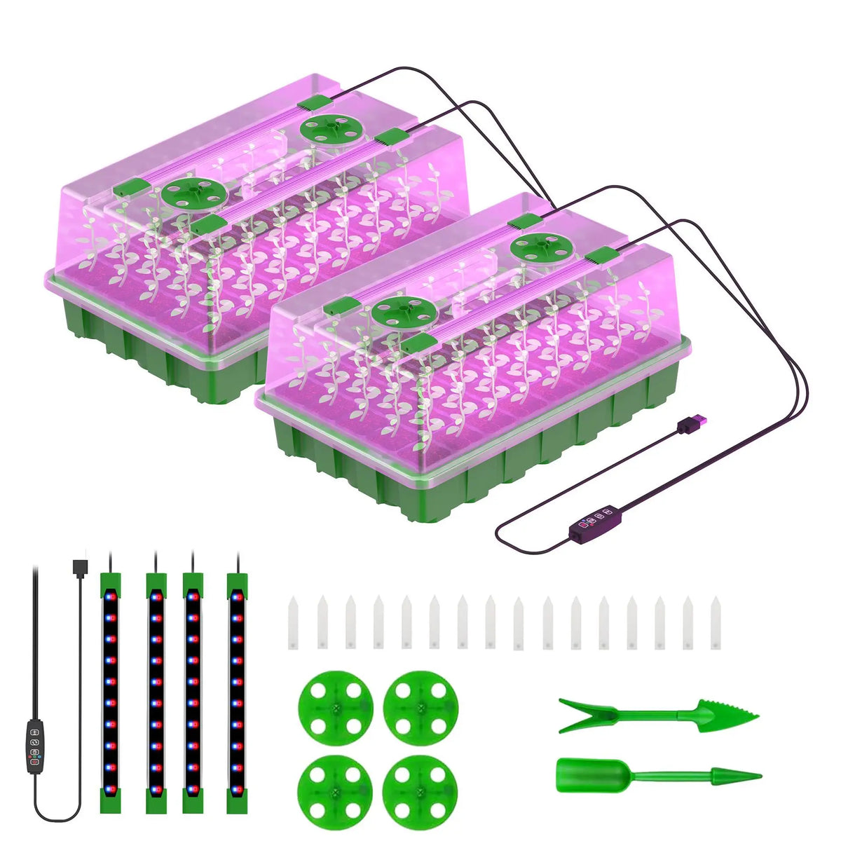 Complete All-in-One Seedling Propagation System with LED Grow Light and Starter Tray Box