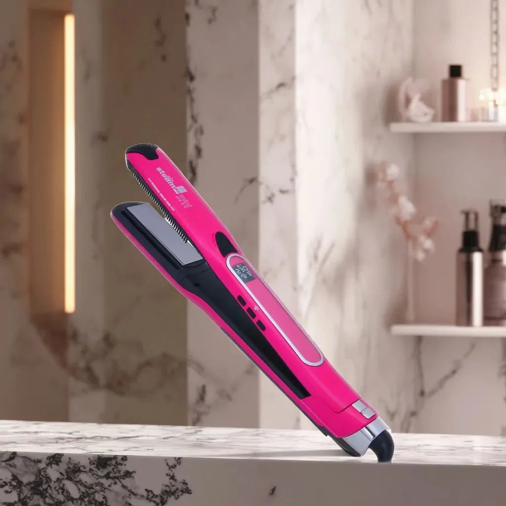 Electric Professional Fast Steam Hair Straightener Straightening Brush With Temperature