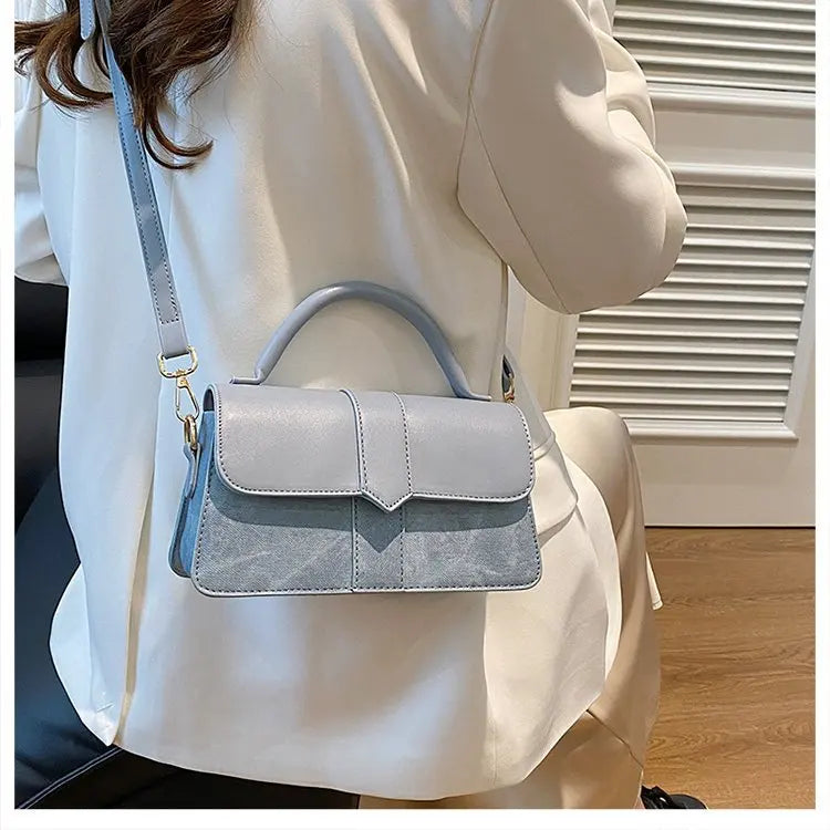 Classic Design Luxury Style Women'S Small Flap Crossbody Bag PU Leather Top Handle Bag
