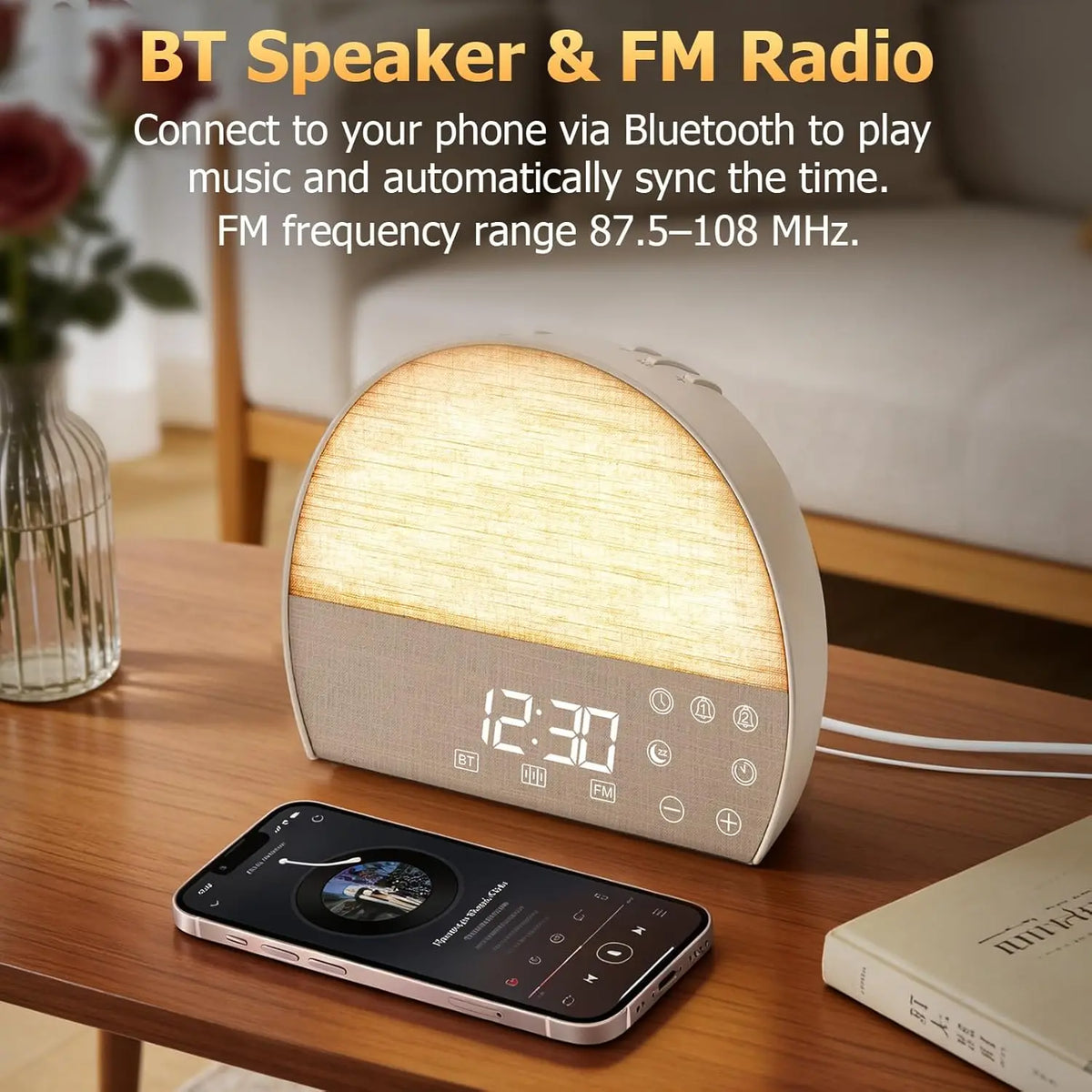 Digital Electronic Fabric Wake-Up Light & Smart Sunrise Alarm Clock with White Noise