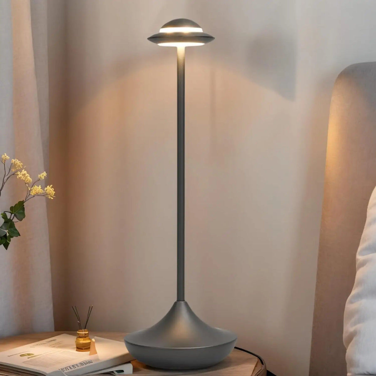Portable Cordless Table Touch LED Rechargeable Battery Dimmable Warm White Light