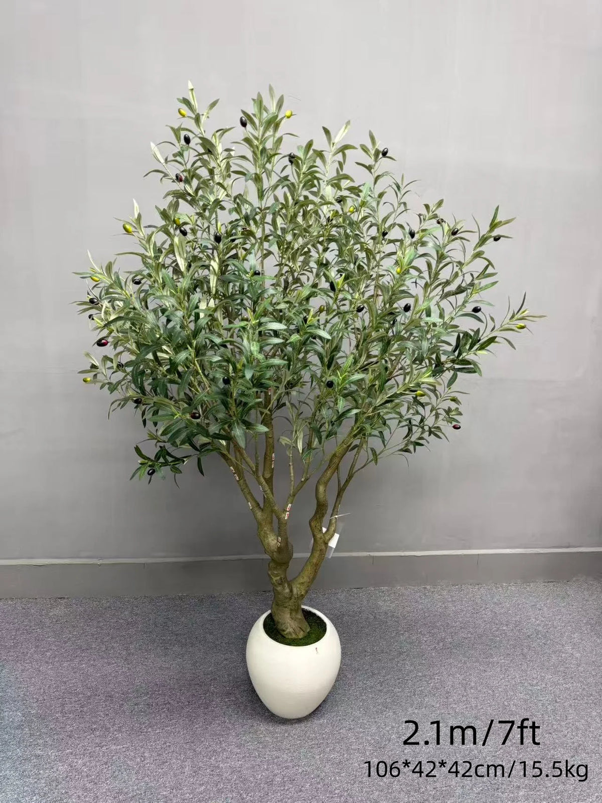 6ft-8ft Large Artificial Olive Tree with Ceramic PP Pot, Freight Saving Detachable