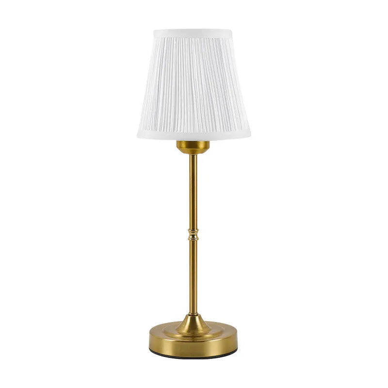 Portable Cordless Lamp Fabric Lampshade Desk Lamp with Built-in Rechargeable Battery