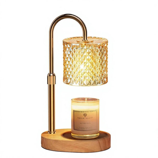 Adjustable Glass Candle Warmer Lamp Aromatherapy Table Light with Timer Dimmer for Home