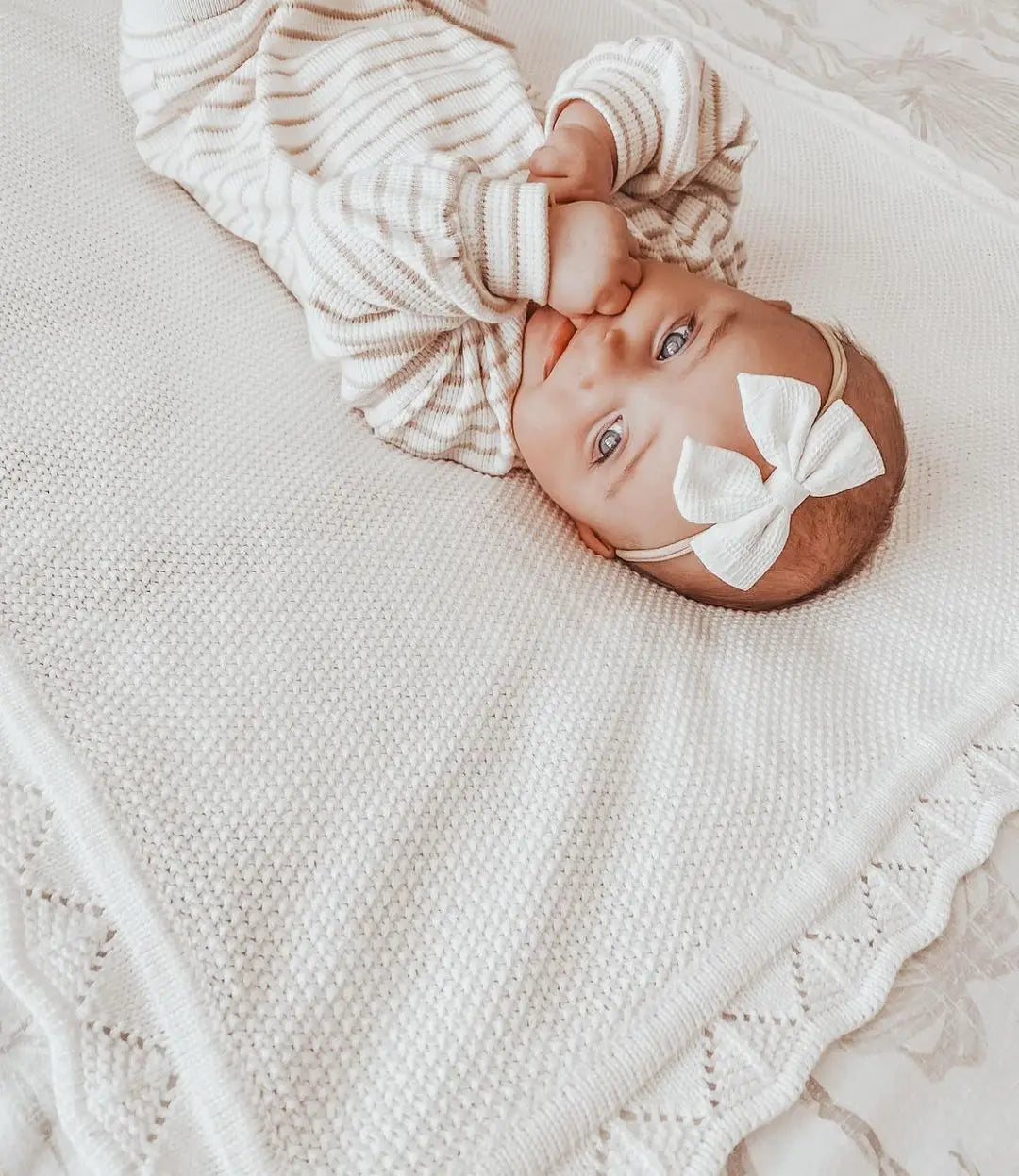 100% Cotton Baby Gift Super Soft Newborn Blanket Shower Gift Throw Baby Chunky Knitted