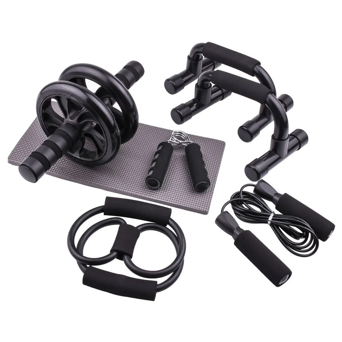 Custom AB Wheel Roller Kit Muscle Exercise Equipment Multi-Functional Seven-Piece Fitness