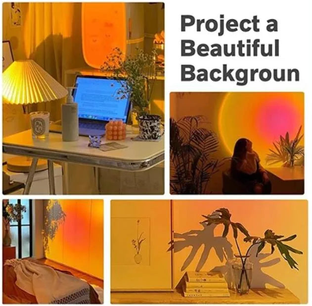 Smart WiFi LED Sunset Lamp Projector with App Control and Multiple Colors