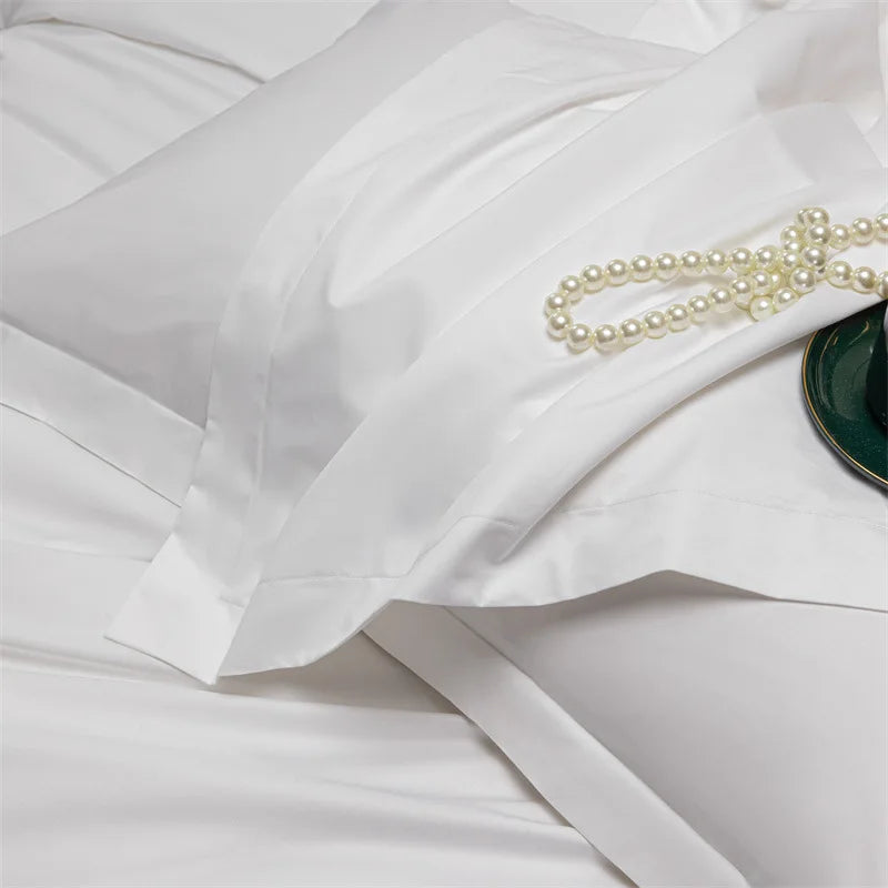 Hotel Linen 60s Pure White Satin Rectangle Pillowcase with Active Printing and Dyeing