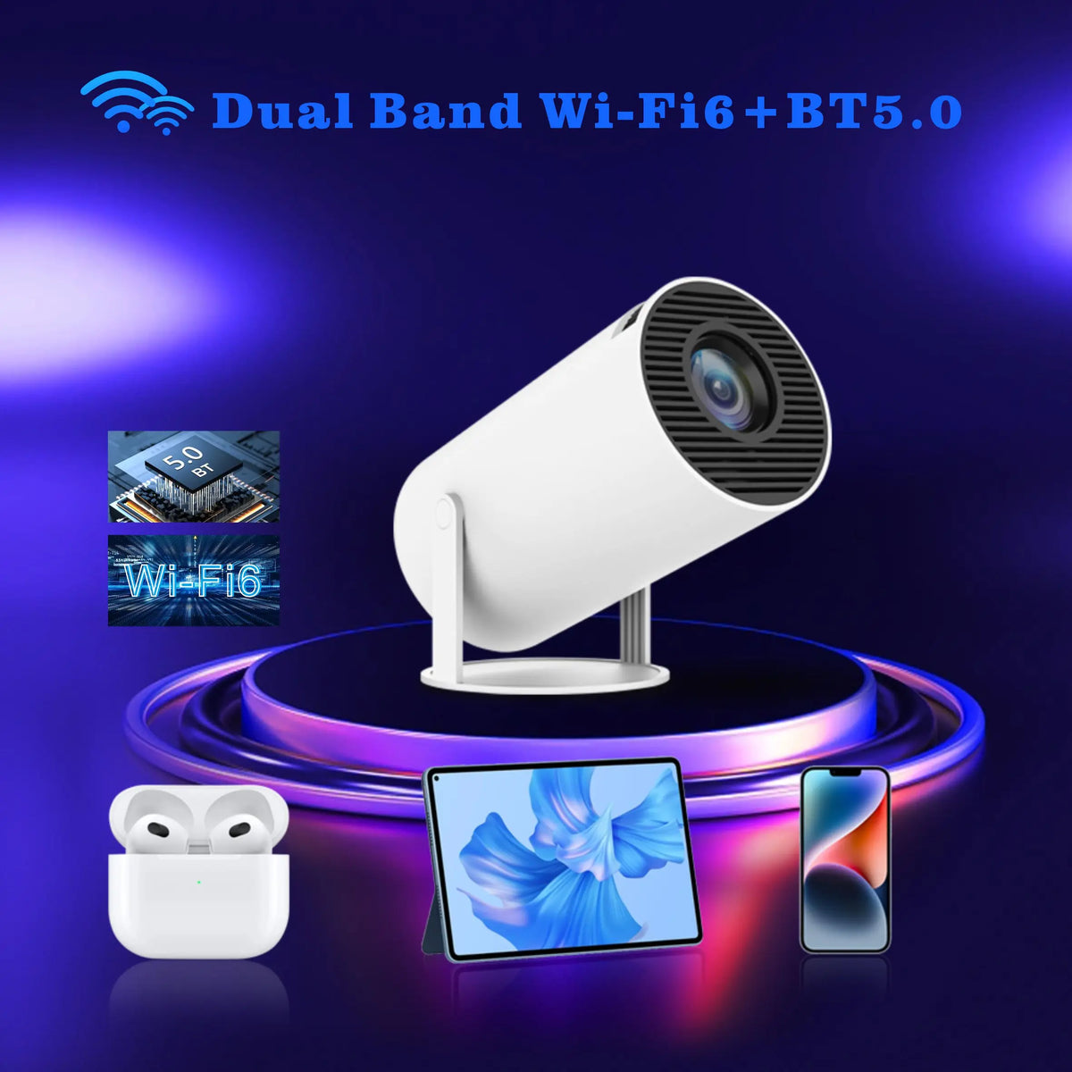Mini Pocket Projector P30 Wifi BT Android 11 Portable Home Theater 120 ANSI Lumen