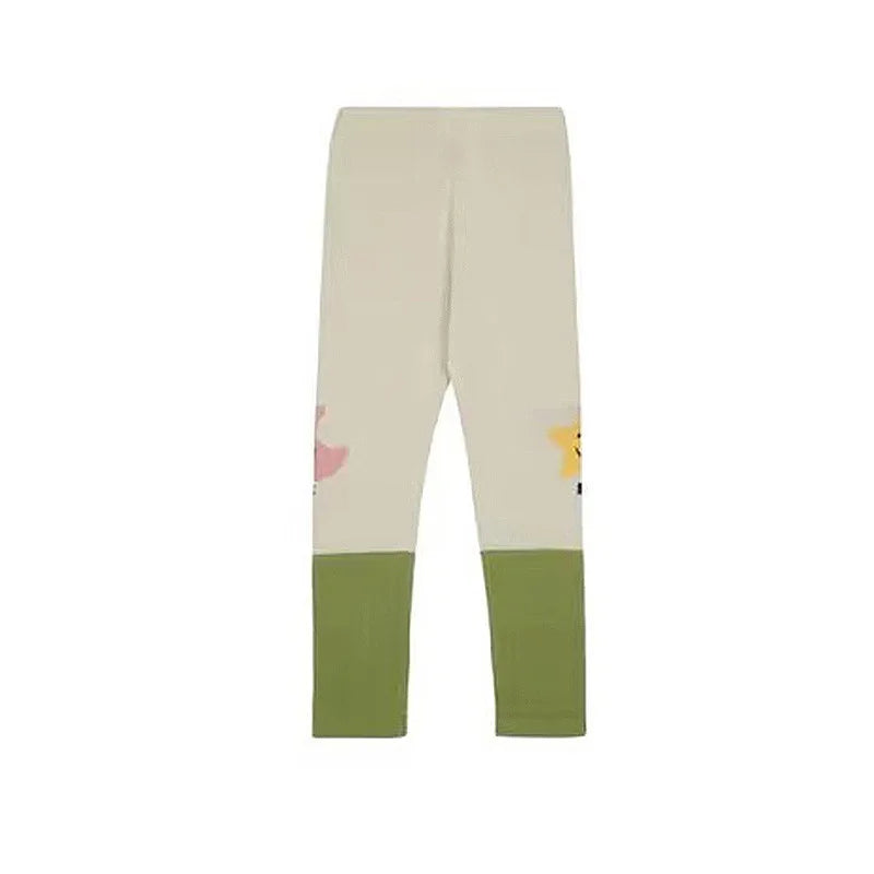 Stock Childrens Cotton Fleece-Lined Thickened DERON Base Leggings; Autumn/Winter Kids